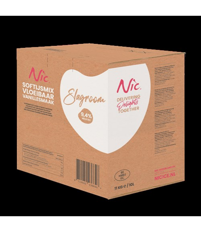 XX NIC Slagroom IJsmix Vloeibaar 10% MV 10 Liter