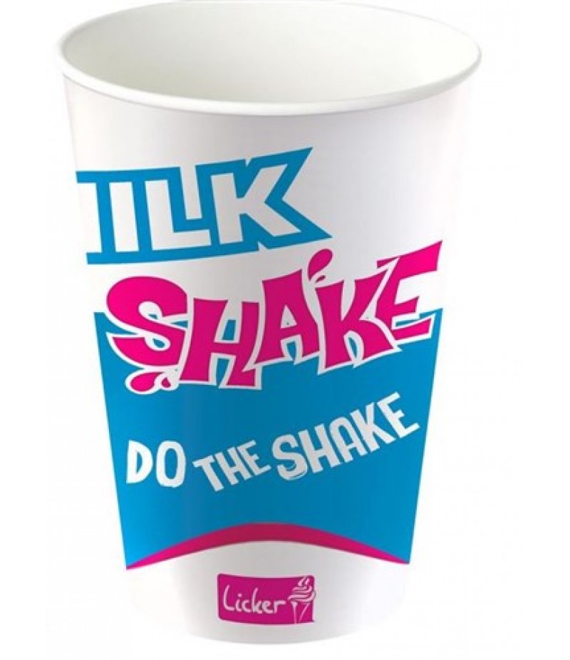 NIC Licker Milkshakebeker Blauw 300cc 50 Stuks OP=OP (L)