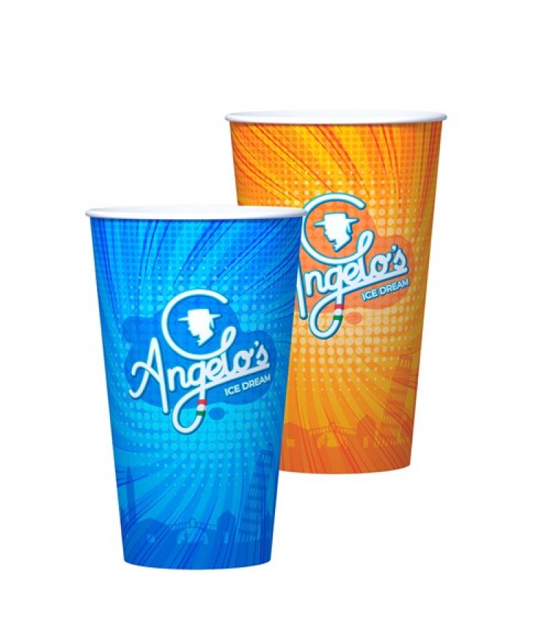 NIC Angelo`s Milkshake-/IJsbeker 500ml Bl/Oranje 50 Stuks