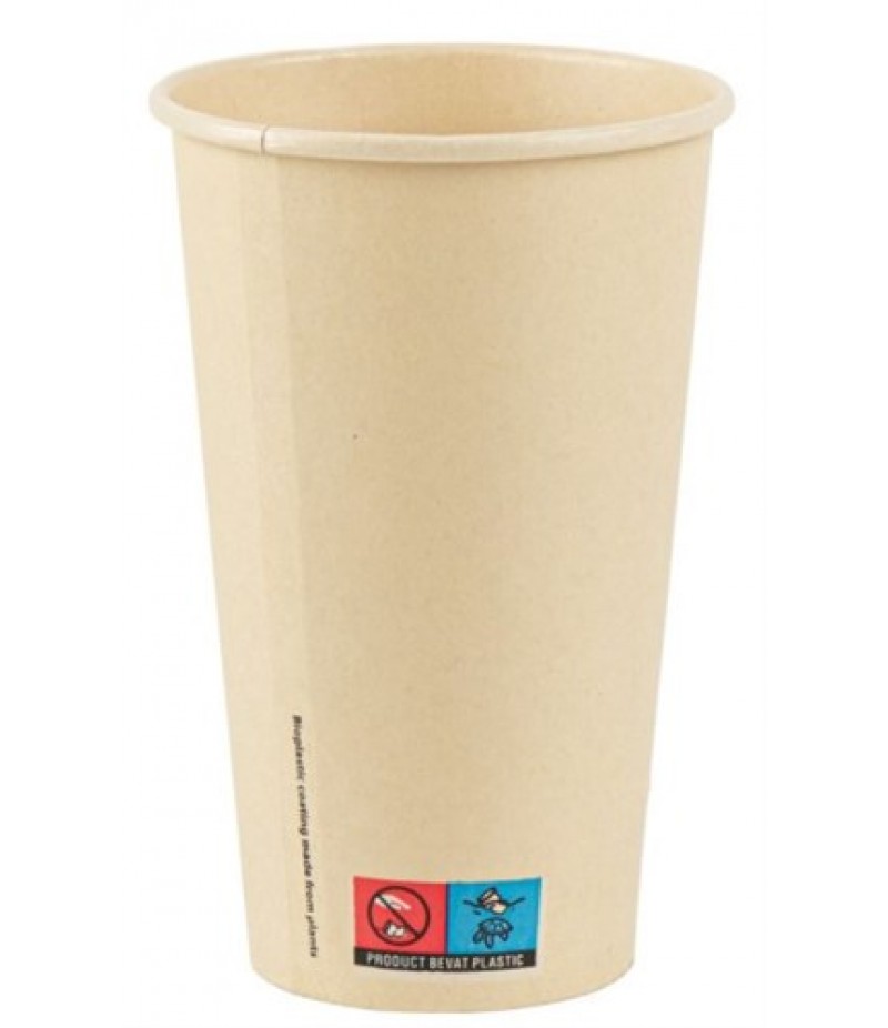 Milkshakebeker Bamboe Karton/PLA 16oz/480ml 20x50 Stuks ECO