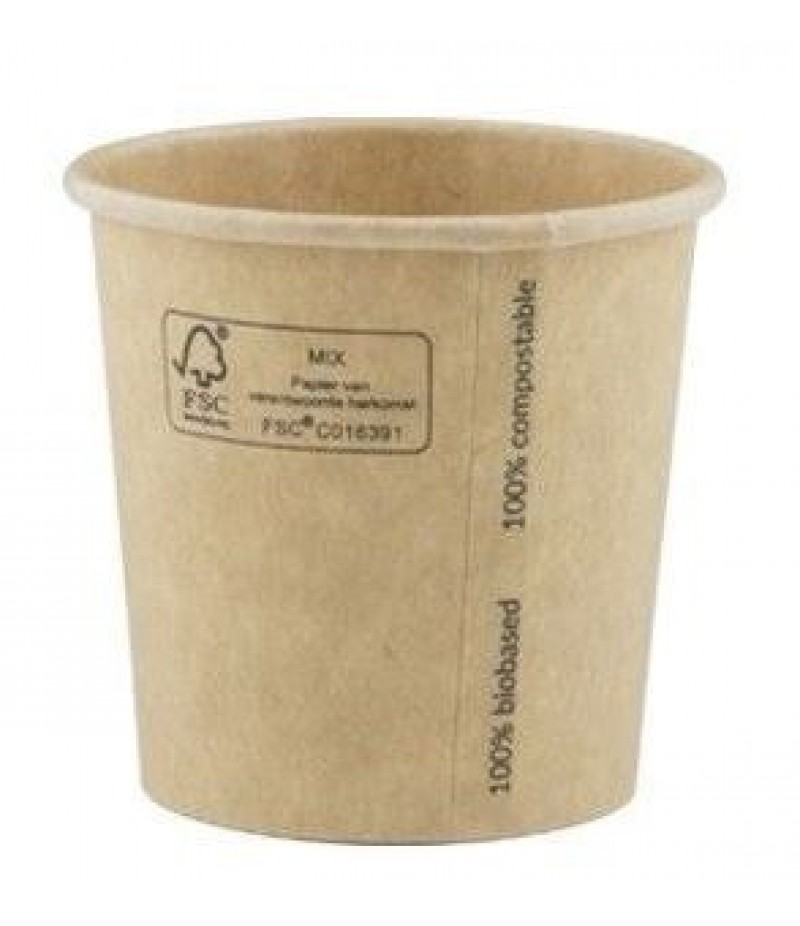 Koffiebeker Bruin Kraft/PLA 7oz/210ml/Ø73mm 50 Stuks FSC®