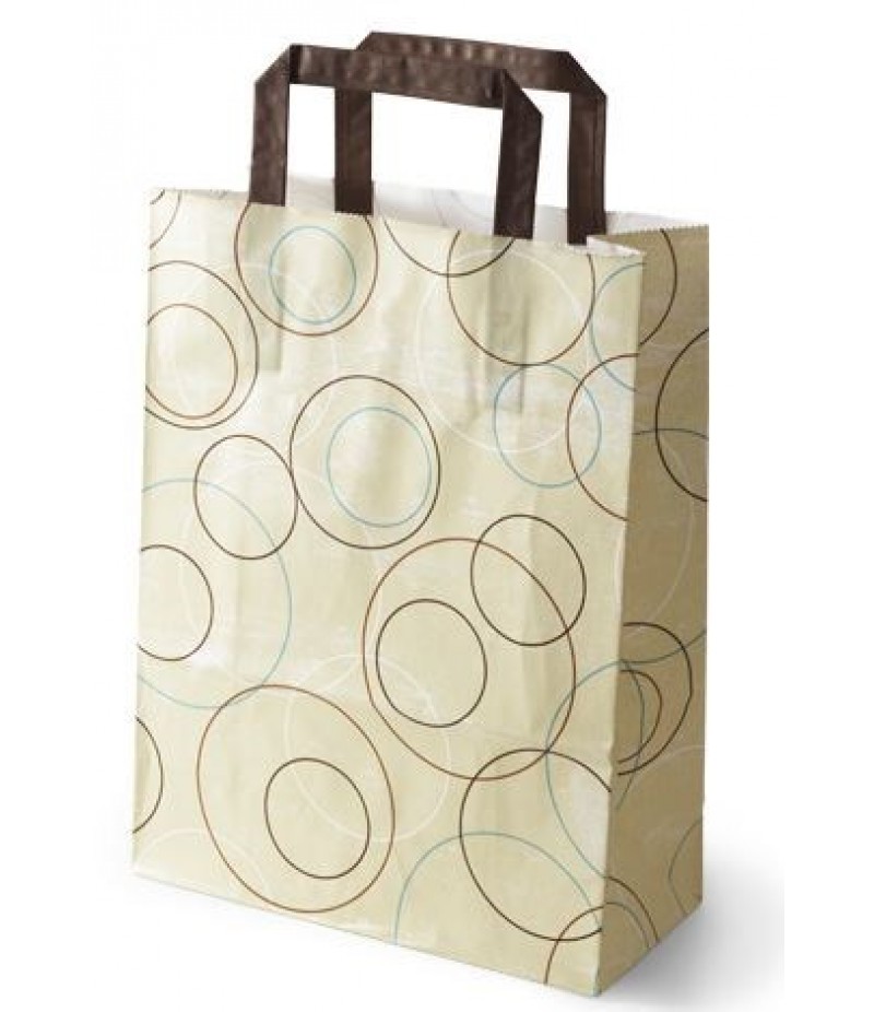 Draagtas Papier Champagne 22x10x29cm 500 Stuks OP=OP