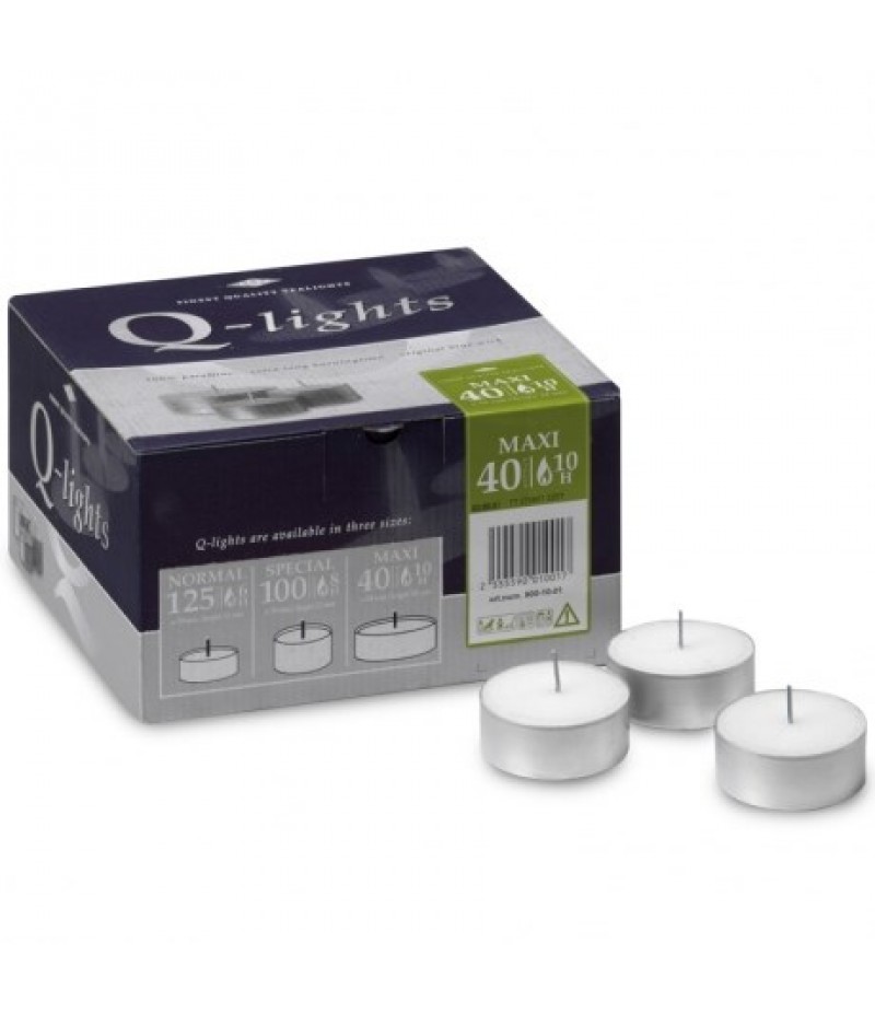 Q-Lights Theelicht Maxi 10 uur Doos 40 Stuks