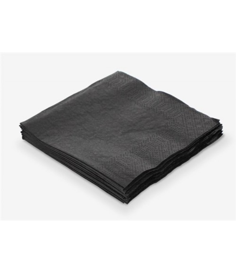 Servet Zwart 2-Laags/1/4-V 24x24cm 400 Stuks