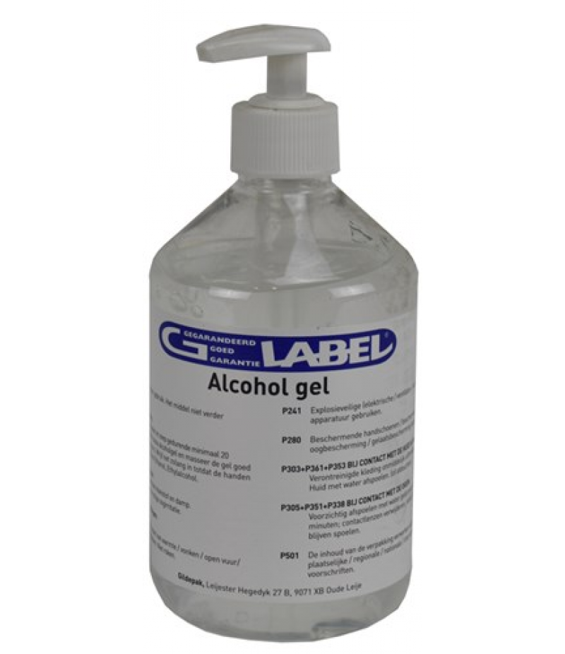 Handgel G-Label Desinfecterend Lavendel Met Pompje 0.5 Liter