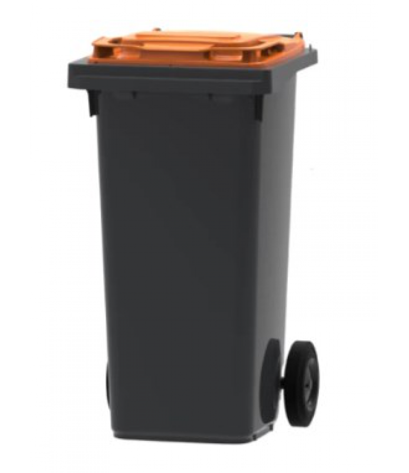 Mini-Container 120 Liter Grijs basis, Oranje deksel 31718238