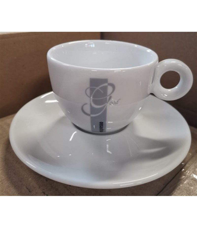 Espresso Good Koffiekop 15cl Wit Opdruk Grijs