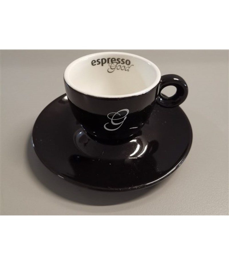 Espresso Good Koffiekop 15cl Zwart/Wit (Excl. Schotel)