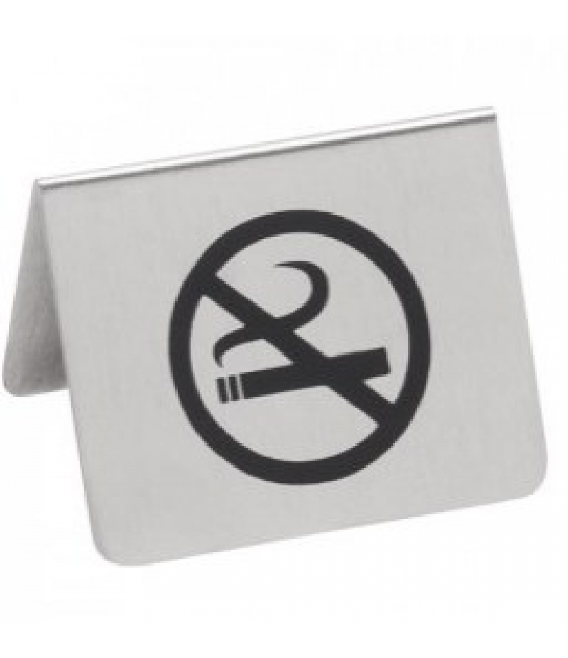 Tafelbordje "NO SMOKING" 5,5x4,5cm RVS