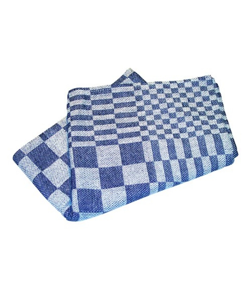 Keuken(thee)doek Blauw Geblokt 70x70cm Katoen