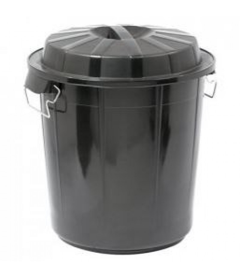 Afvalcontainer Incl. Deksel Zwart 50 Liter Denox