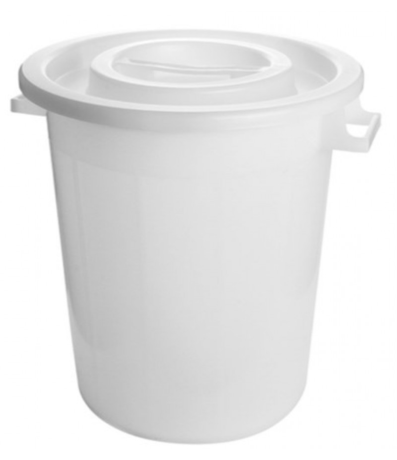 Voedselcontainer Met Deksel Wit H47cm 50 Liter