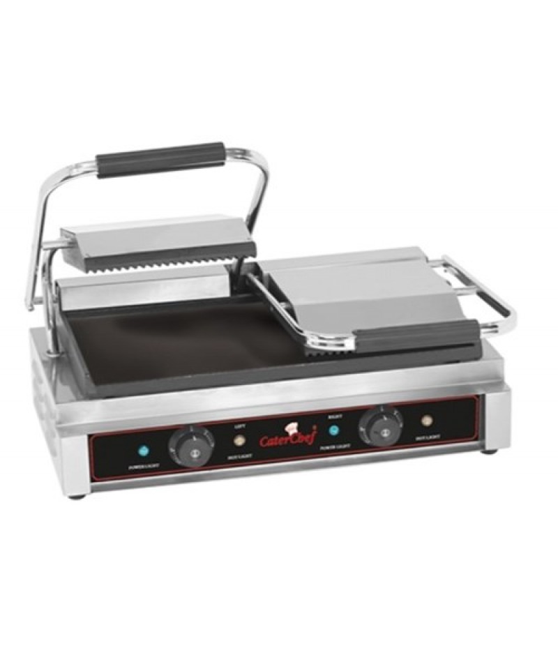 Contactgrill Duetto-Compact (Glad/Gegroefd) RVS CaterChef