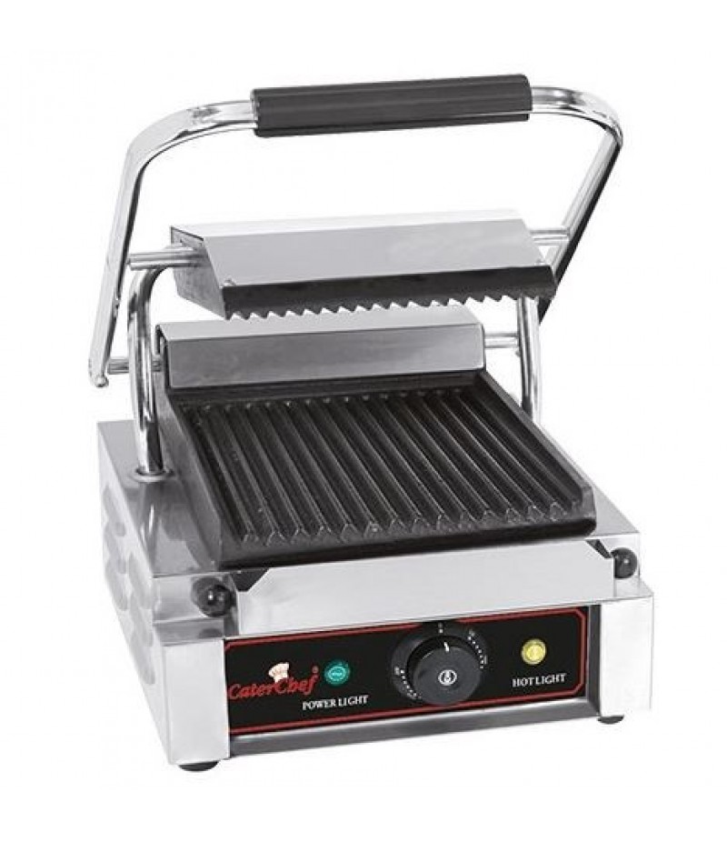 Contactgrill Solo-Compact (Gegroefd) RVS CaterChef